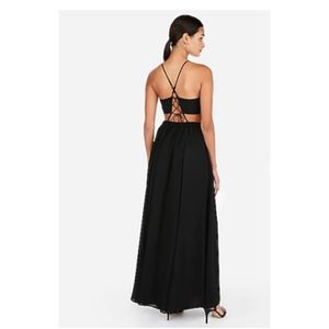 Black floor length cut out dress